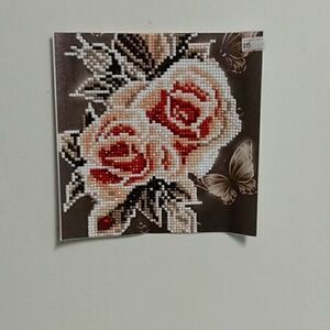 Diamond painting of pink roses